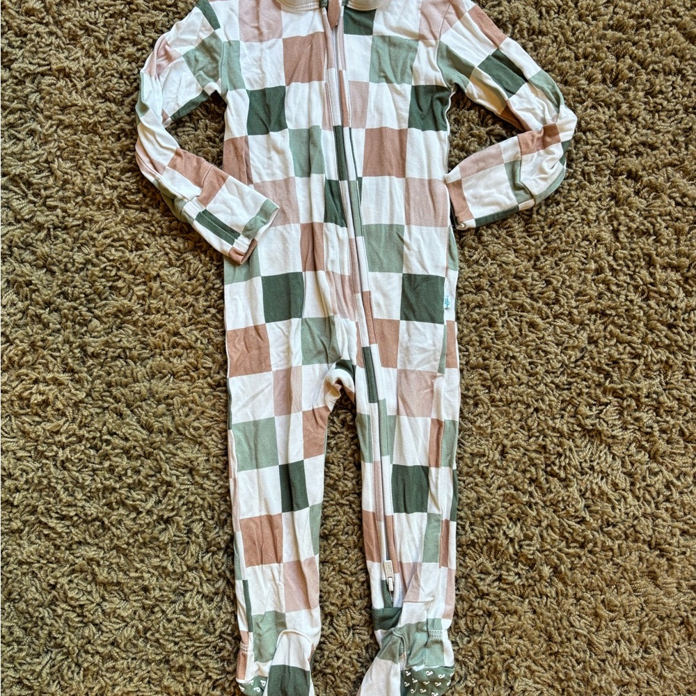 Posh Peanut Checkered Footie Pajamas